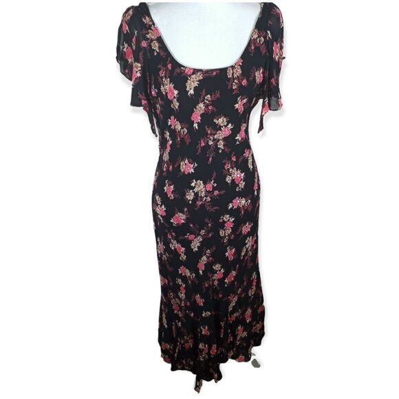 BLACK & PINK FLORAL SEQUIN DRESS SZ.S EUC - Picture 1 of 6